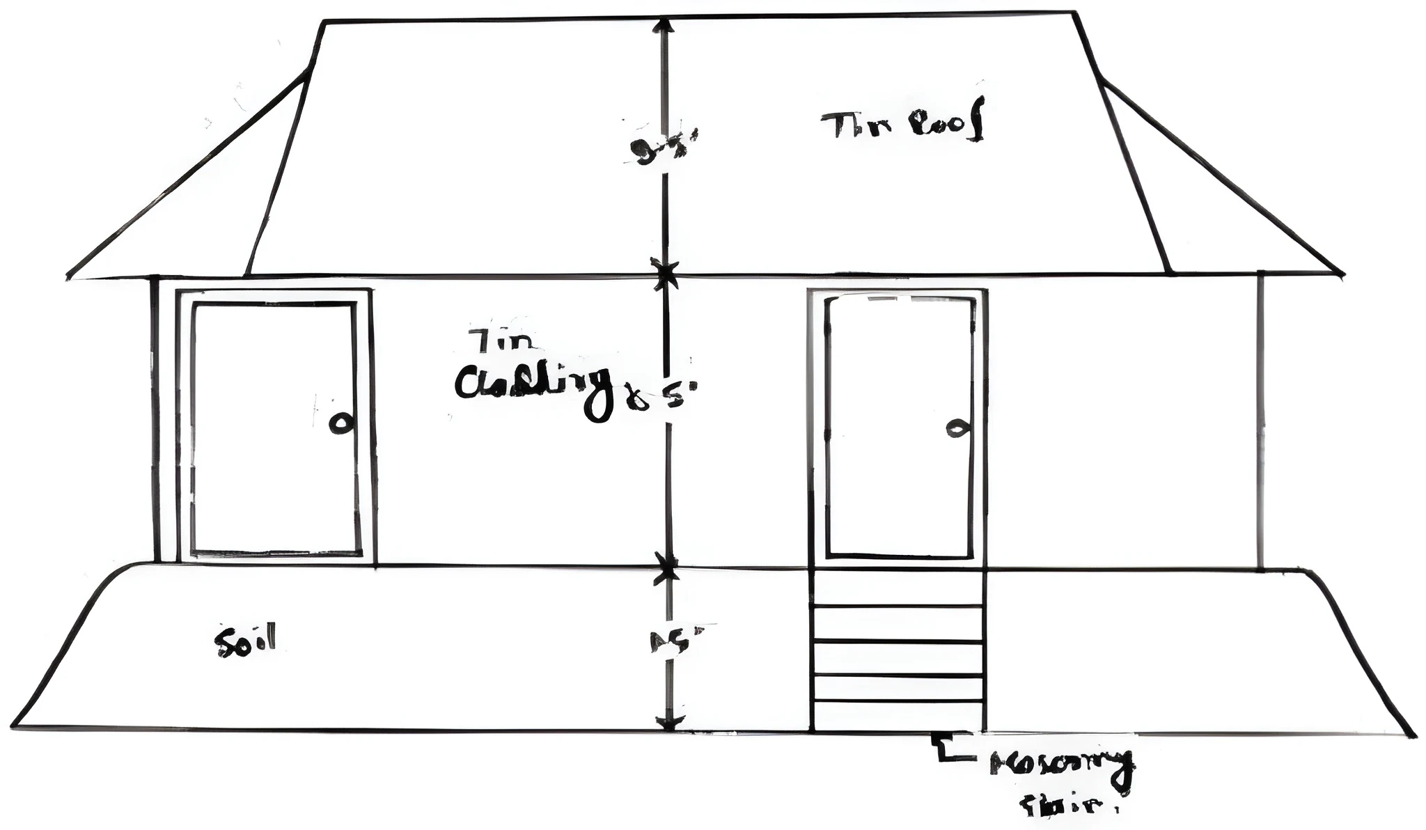 Kutcha House Drawing